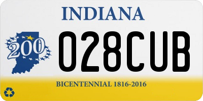 IN license plate 028CUB