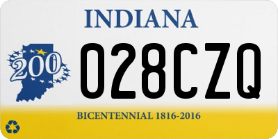 IN license plate 028CZQ