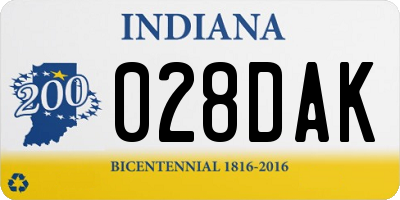 IN license plate 028DAK