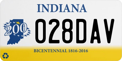 IN license plate 028DAV