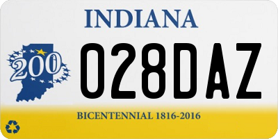 IN license plate 028DAZ