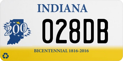 IN license plate 028DB