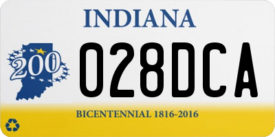 IN license plate 028DCA