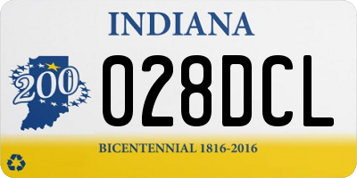IN license plate 028DCL