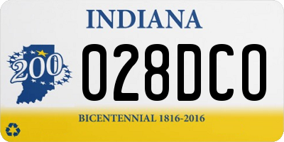 IN license plate 028DCO