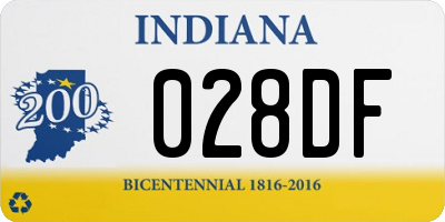 IN license plate 028DF