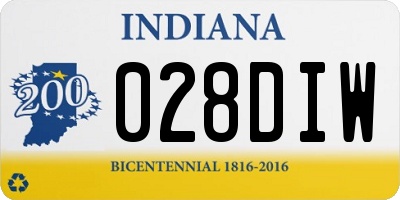 IN license plate 028DIW