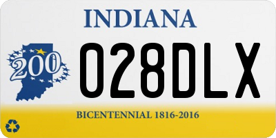 IN license plate 028DLX