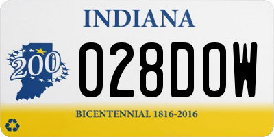 IN license plate 028DOW
