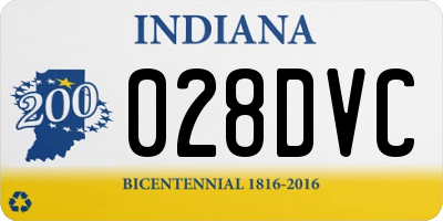 IN license plate 028DVC