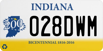 IN license plate 028DWM