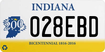 IN license plate 028EBD