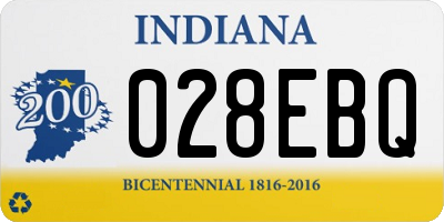 IN license plate 028EBQ
