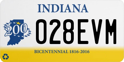 IN license plate 028EVM