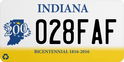 IN license plate 028FAF