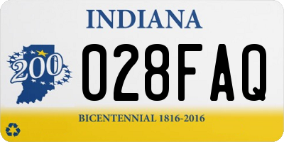 IN license plate 028FAQ