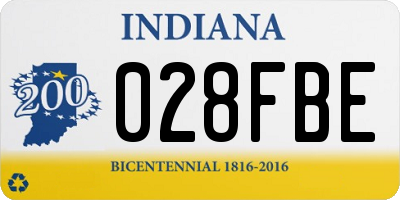 IN license plate 028FBE