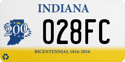 IN license plate 028FC