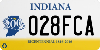 IN license plate 028FCA