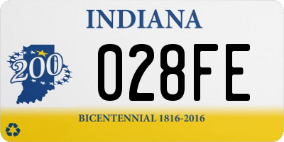 IN license plate 028FE