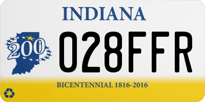 IN license plate 028FFR