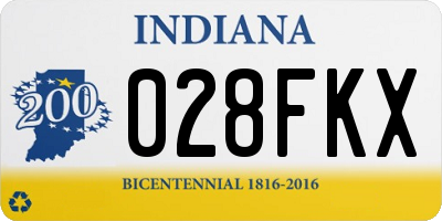 IN license plate 028FKX