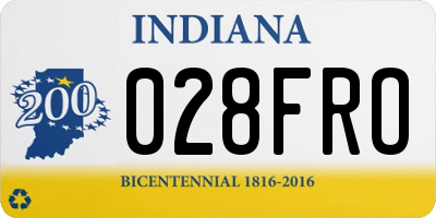 IN license plate 028FRO