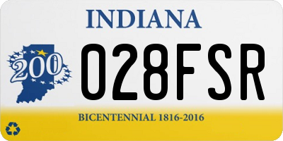 IN license plate 028FSR