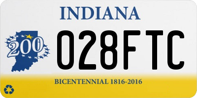 IN license plate 028FTC