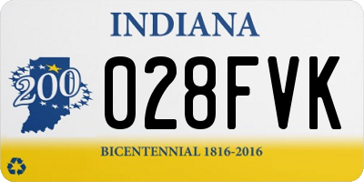 IN license plate 028FVK