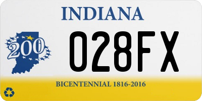 IN license plate 028FX