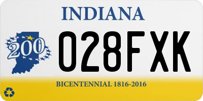IN license plate 028FXK