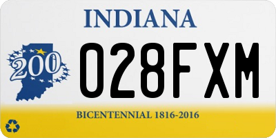 IN license plate 028FXM