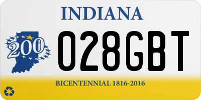 IN license plate 028GBT