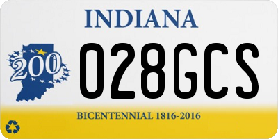 IN license plate 028GCS
