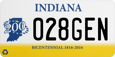 IN license plate 028GEN