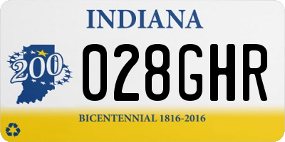 IN license plate 028GHR