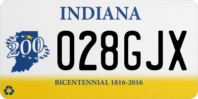 IN license plate 028GJX
