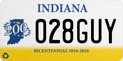 IN license plate 028GUY