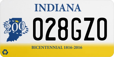 IN license plate 028GZO