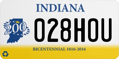 IN license plate 028HOU