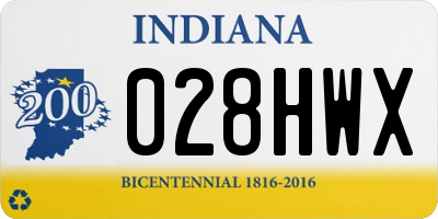 IN license plate 028HWX