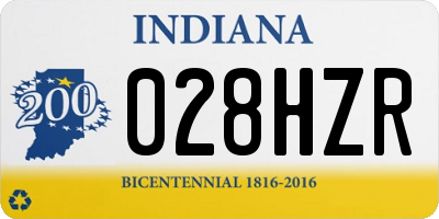 IN license plate 028HZR