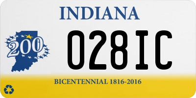 IN license plate 028IC