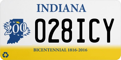 IN license plate 028ICY