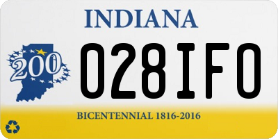 IN license plate 028IFO