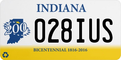IN license plate 028IUS