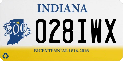 IN license plate 028IWX