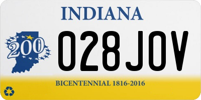 IN license plate 028JOV