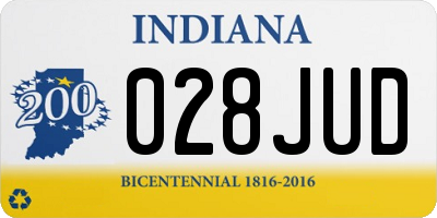 IN license plate 028JUD